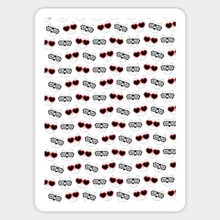 Cats sunglasses pattern, Cats print, Pattern, Funny print, Funny art, Modern art, Wall art, Print, Minimalistic, Modern, Humor Sticker